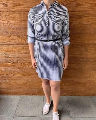 Pruhované košilové šaty s opaskem #saty #kosilovesaty #damskamoda #damskeobleceni #justclothesczsk
